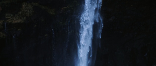 Video Reference: Waterfall, Water, Nature, Blue, Water resources, Atmospheric phenomenon, Formation, Sky, Watercourse, Darkness