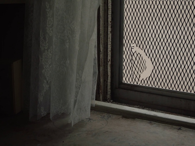 Video Reference: Black, Wall, Line, Window, Room, Architecture, Tints and shades, Visual arts, Black-and-white, Monochrome