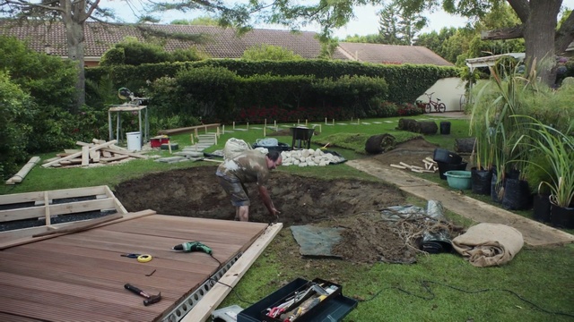 Video Reference: plant, property, yard, backyard, tree, garden, grass, lawn, outdoor structure, landscape