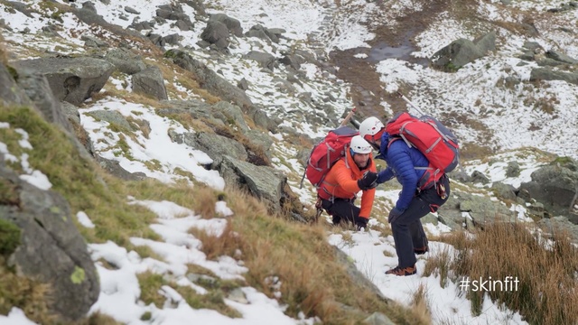 Video Reference: ridge, mountaineering, mountainous landforms, mountain, wilderness, outdoor recreation, hiking, mountaineer, adventure, rock, Person