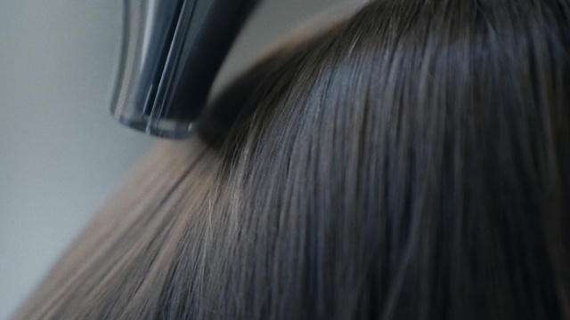 Video Reference: hair, close up, forehead, long hair, black hair, hair coloring, girl, brown hair, brush, eyelash