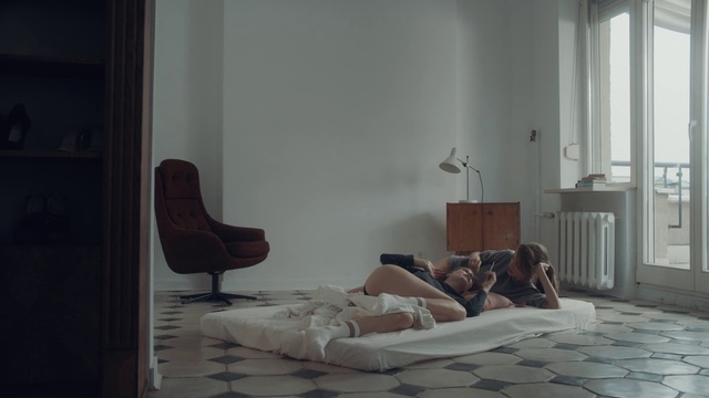 Video Reference: Room, Furniture, Comfort, Interior design, Floor, Bed sheet, Couch, Wall, House, Chair