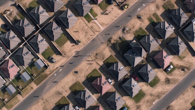 Video Reference: Aerial photography, Residential area, Suburb, Pattern, Architecture, Line, Urban area, Shadow, Photography, Design