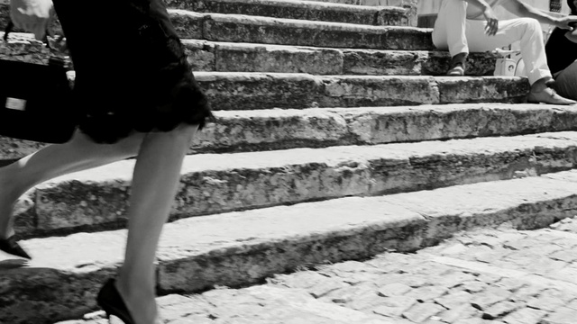 Video Reference: white, photograph, black, black and white, monochrome photography, footwear, leg, day, sitting, photography, Person