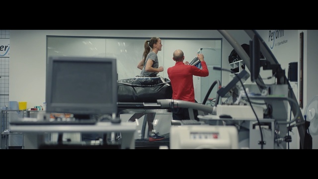 Video Reference: girl, room, gym, structure, exercise machine, standing, exercise equipment, technology, sport venue, physical fitness