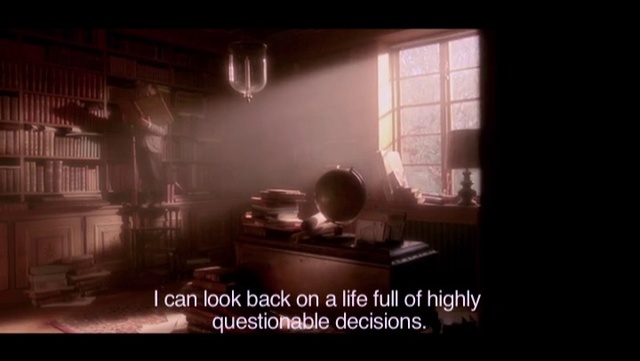 Video Reference: Darkness, Snapshot, Pc game, Screenshot, Photography, Font, Room, Digital compositing, Movie, Still life photography