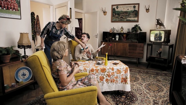 Video Reference: Room, Living room, Yellow, Furniture, Interior design, Couch, Bedroom, House, Home, Classic, Person