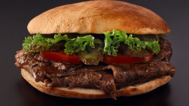 Video Reference: Dish, Food, Cuisine, Hamburger, Buffalo burger, Junk food, Burger king premium burgers, Patty, Ingredient, Veggie burger