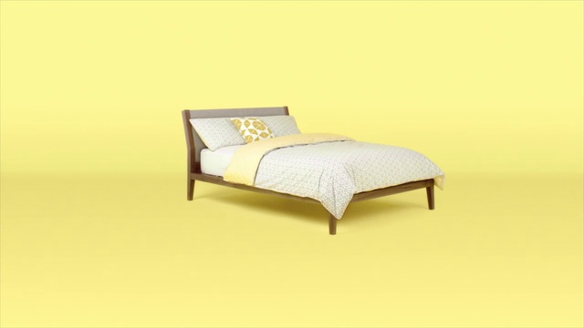 Video Reference: Furniture, Bed, Bed frame, Product, Yellow, Comfort, Mattress, Room, Bedroom, Beige
