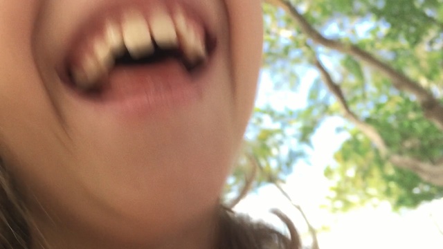 Video Reference: lip, skin, nose, smile, eyebrow, cheek, chin, close up, mouth, eye, Person