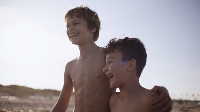 Video Reference: man, barechestedness, male, vacation, fun, beach, boy, summer, sand, human, Person