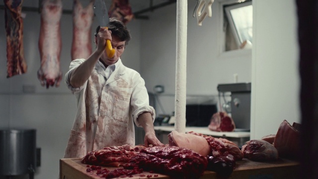 Video Reference: Butcher, Flesh, Meat cutter, Red meat, Goat meat, Meat, Meat carving, Food, Charcuterie, Offal, Person
