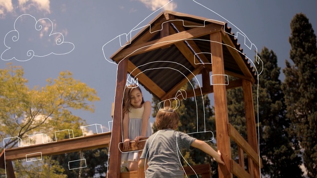 Video Reference: tree, outdoor structure, sky, plant, building, fun, recreation