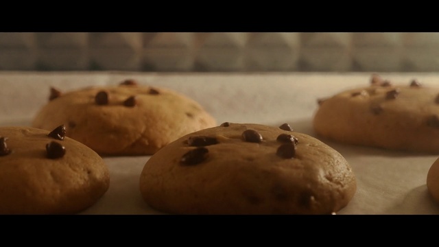 Video Reference: Food, Chocolate chip cookie, Cuisine, Baking, Dessert, Cookie dough, Snack, Dish, Cookies and crackers, Cookie
