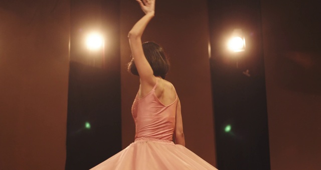 Video Reference: Dress, Light, Beauty, Performance, Fashion, Shoulder, Lighting, Performance art, Event, Gown