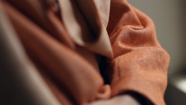Video Reference: Brown, Close-up, Hand, Textile, Photography, Beige, Linens, Silk, Peach, Person