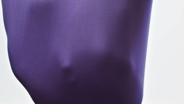 Video Reference: purple, violet, shoulder, tights, waist, neck, abdomen, velvet, silk, trousers