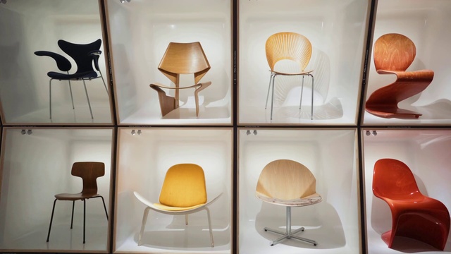 Video Reference: Furniture, Chair, Plywood, Interior design, Design, Table, Lamp, Lampshade, Collection, Room