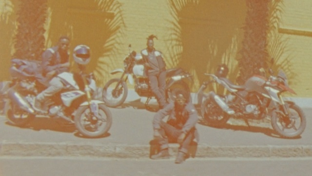 Video Reference: Wall, Orange, Yellow, Vehicle, Art, Mural, Motorcycle, Visual arts, Painting, Drawing