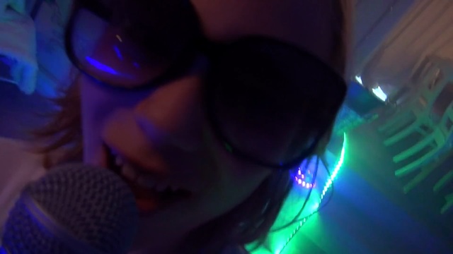Video Reference: blue, purple, light, glasses, darkness, neon, lighting, audio, disco, organ
