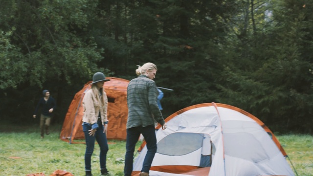 Video Reference: camping, tent, outdoor recreation, tree, fun, recreation, leisure, grass, plant, adventure