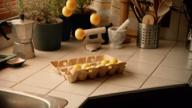 Video Reference: Food, Yellow, Cuisine, Tile, Dish, Floor, Room, Flooring, Table, Interior design