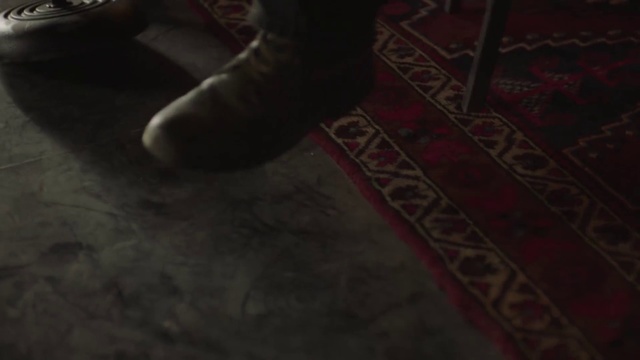 Video Reference: Black, Red, Floor, Darkness, Brown, Footwear, Leg, Light, Flooring, Skin