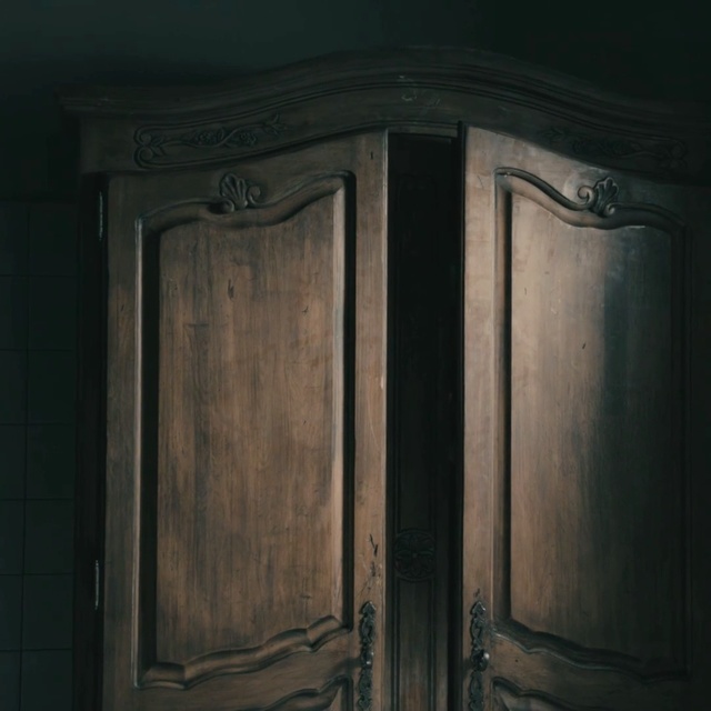Video Reference: wall, wood, door, wood stain, window, darkness