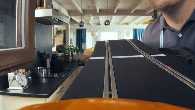 Video Reference: Table, Room, Floor, Flooring, Interior design, Wood, Restaurant, Office, Hardwood, Furniture, Person, Male