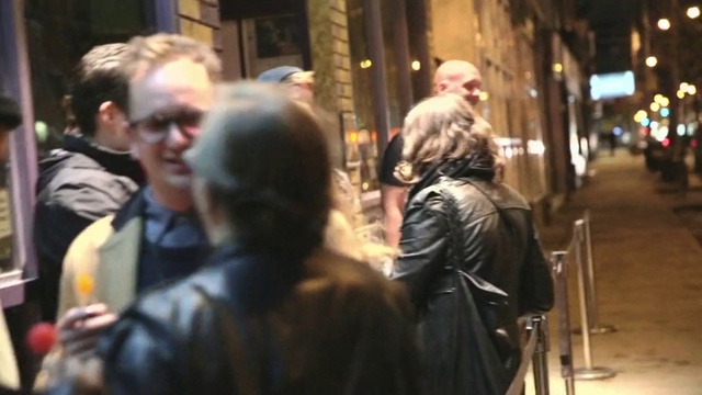 Video Reference: People, Street, Crowd, Pedestrian, Jacket, Textile, Event, City, Tourism, Leather jacket, Person