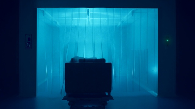 Video Reference: Blue, Light, Room, Architecture, Photography, Electric blue, Ice hotel, Stage, Performance, Transparent material