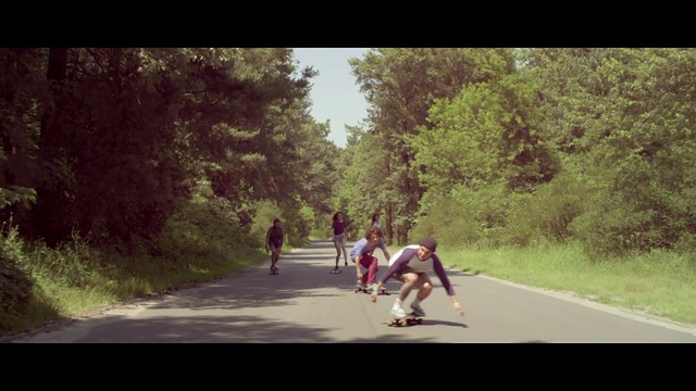 Video Reference: Longboard, Footwear, Tree, Recreation, Fun, Skateboard, Photography, Sports equipment, Screenshot, Road, Person