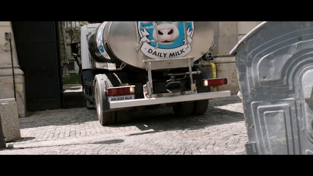 Video Reference: concrete mixer, machine, device, transportation, truck, transport, vehicle, cargo, road, freight, industry, trailer, shipping, delivery, Person