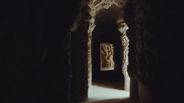 Video Reference: darkness, light, temple, sculpture, art, formation, night, cave