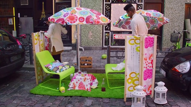 Video Reference: Pink, Umbrella, Room, Architecture, House, Fashion accessory, Play, Furniture, Toy, Child