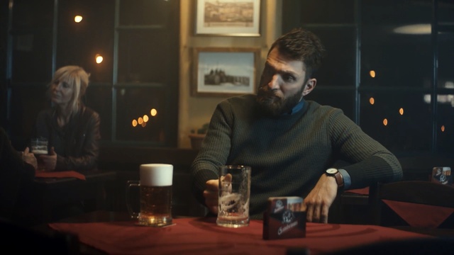 Video Reference: Alcohol, Facial hair, Fun, Human, Bar, Drink, Beard, Liqueur, Table, Sitting