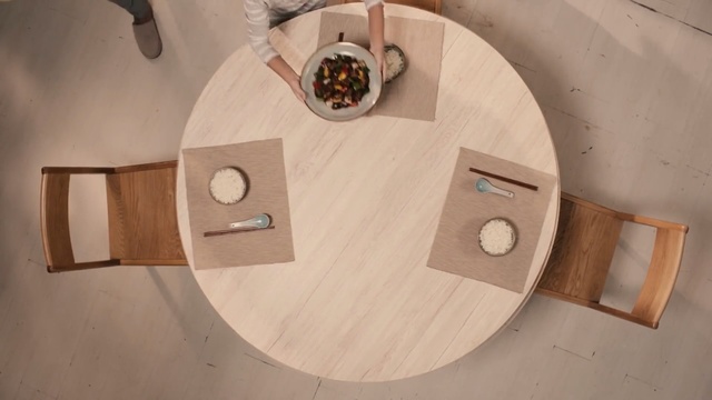 Video Reference: Wood, Circle, Room, Plywood, Table, Interior design, Person