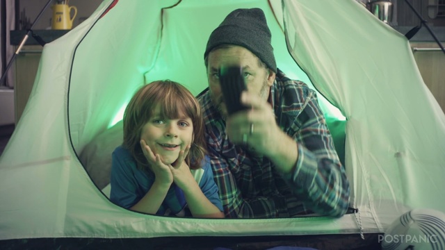Video Reference: Green, Tent, Fun, Photography, Reflection, Recreation, Camping, Smile, Style, Tints and shades, Person