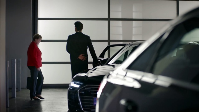 Video Reference: Land vehicle, Vehicle, Car, Automotive design, Luxury vehicle, Automotive exterior, Executive car, Vehicle door, Grille, Person