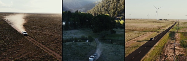 Video Reference: sky, tree, grass, plant, energy, road, landscape, Person