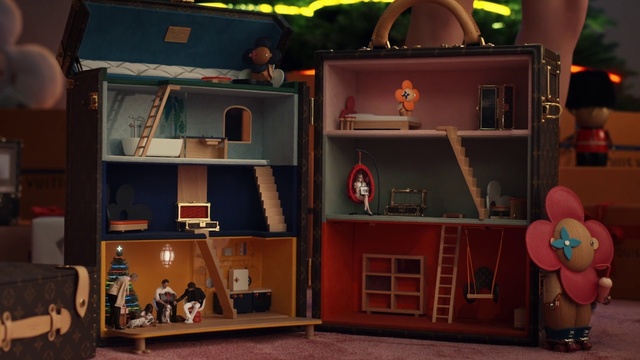 Video Reference: Dollhouse, Toy, Shelving, Wood, Interior design, Shelf, Bookcase, Event, Room, House