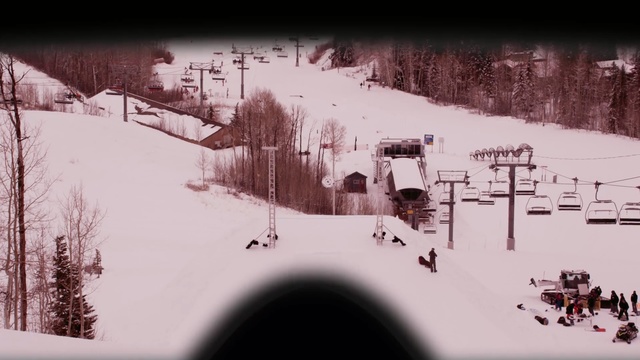 Video Reference: snow, winter, geological phenomenon, winter sport, freezing, sky, tree, ski equipment, ice, blizzard, Person