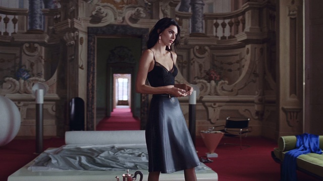 Video Reference: Clothing, Dress, Shoulder, Fashion model, Beauty, Snapshot, Fashion, Formal wear, Gown, Room