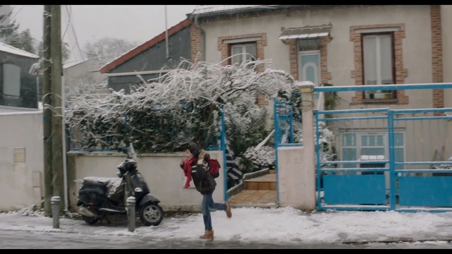 Video Reference: Snow, Winter, Neighbourhood, Mode of transport, Tree, Snapshot, Residential area, Freezing, Urban area, Facade