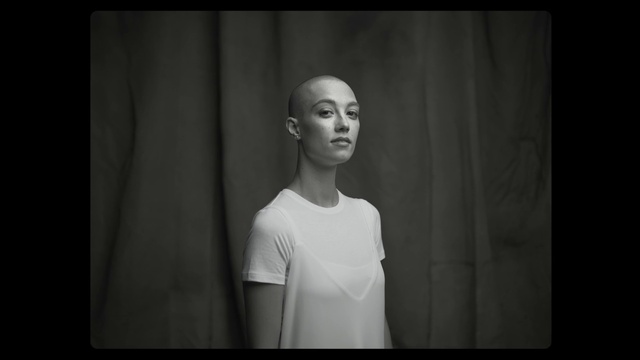 Video Reference: Photograph, White, Black, Face, Standing, Black-and-white, Head, Shoulder, Monochrome, Beauty