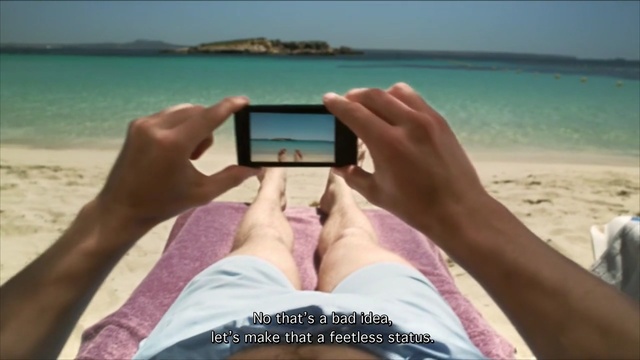 Video Reference: vacation, sun tanning, beach, summer, leg, fun, leisure, hand, sea, sky