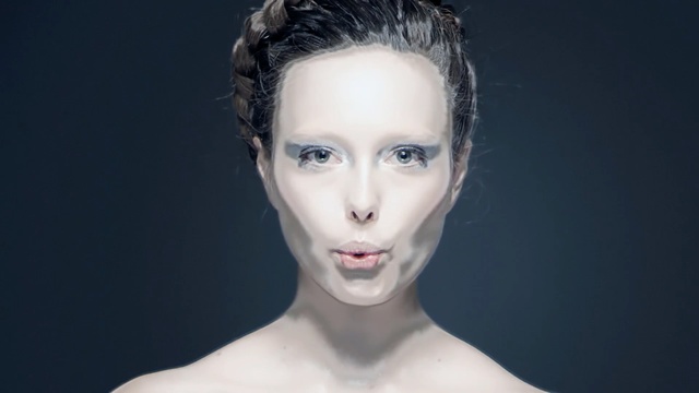 Video Reference: face, beauty, eyebrow, head, forehead, chin, lip, hairstyle, shoulder, black hair, Person