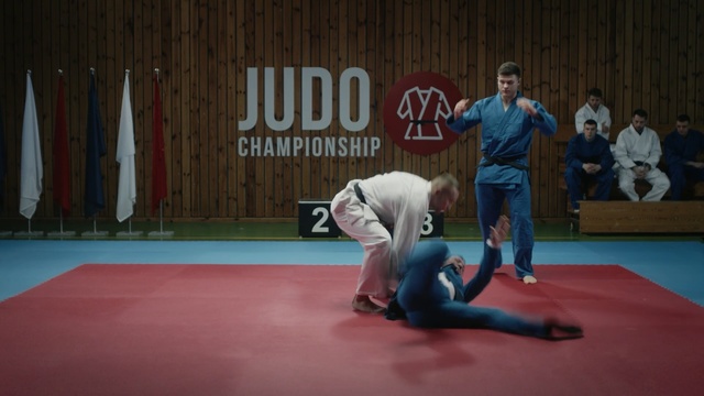 Video Reference: Sports, Blue, Combat sport, Martial arts, Judo, Jujutsu, Individual sports, Contact sport, Sport venue, Arm