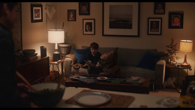 Video Reference: Room, Living room, Light, Furniture, Table, House, Home, Couch, Tree, Interior design