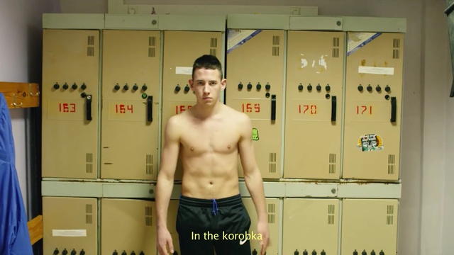 Video Reference: man, barechestedness, standing, room, shoulder, male, physical fitness, muscle, arm, trunk, Person